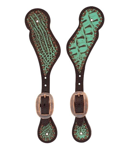 Weaver Equine Turquoise Croc Regular Spur Straps