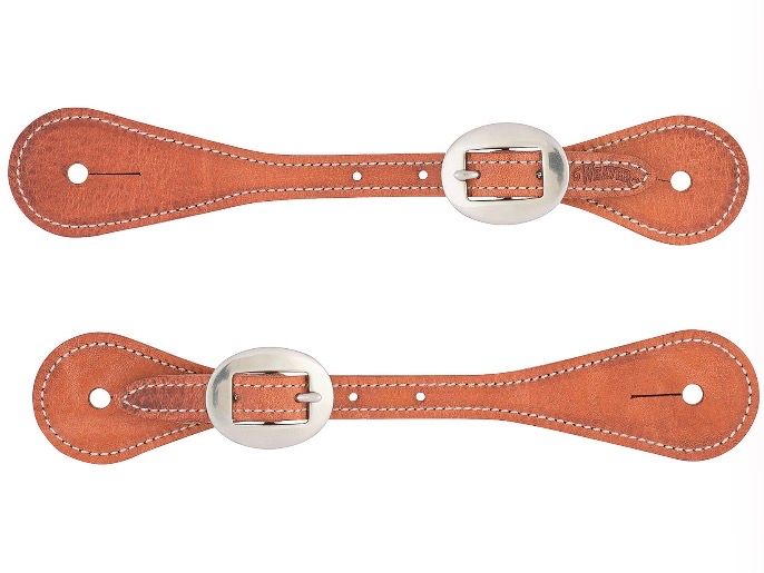 Weaver Equine Youth Harness Leather Spur Straps, Russet
