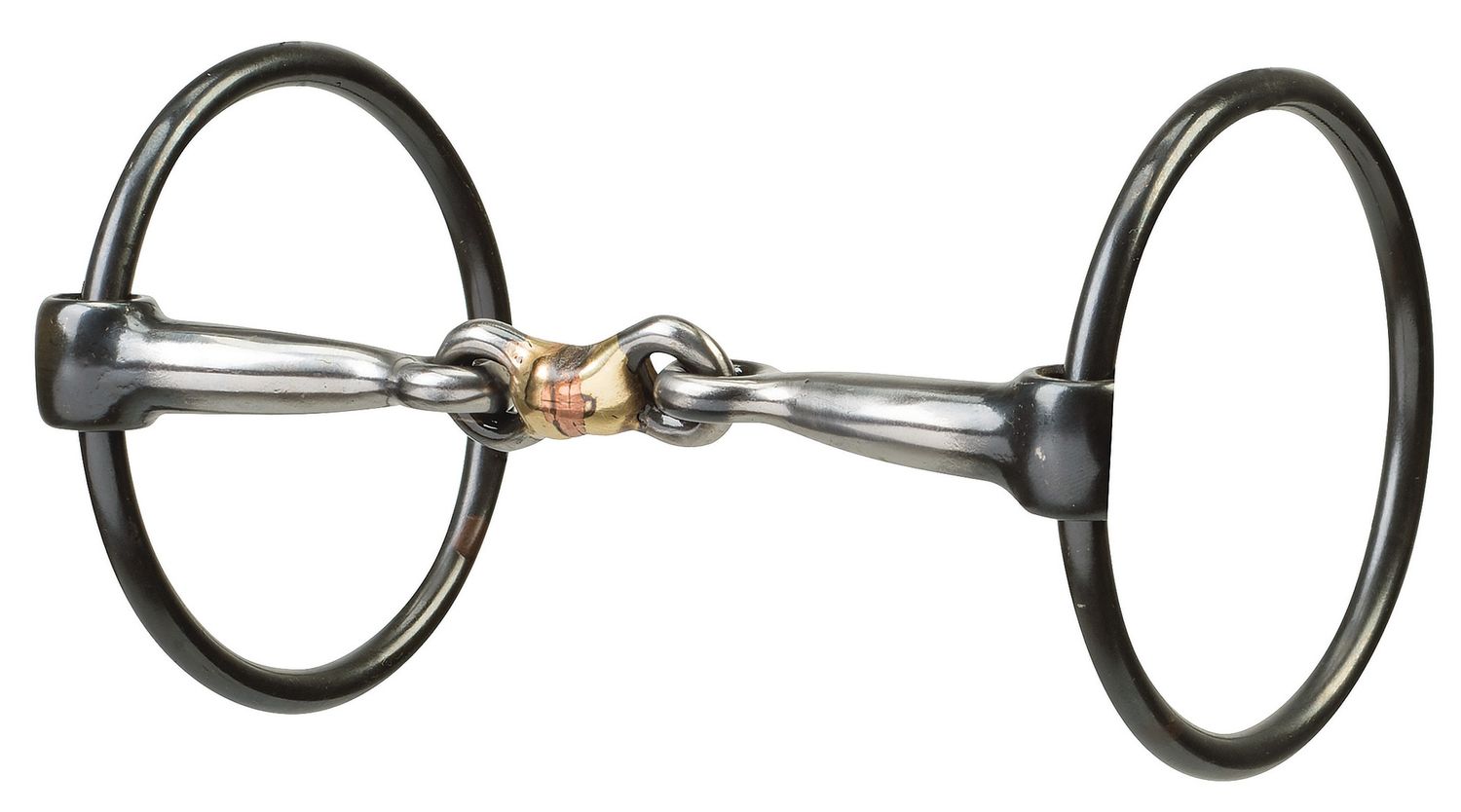 Weaver Equine Ring Snaffle Bit with 5" Sweet Iron Dogbone Mouth with Copper Inlay