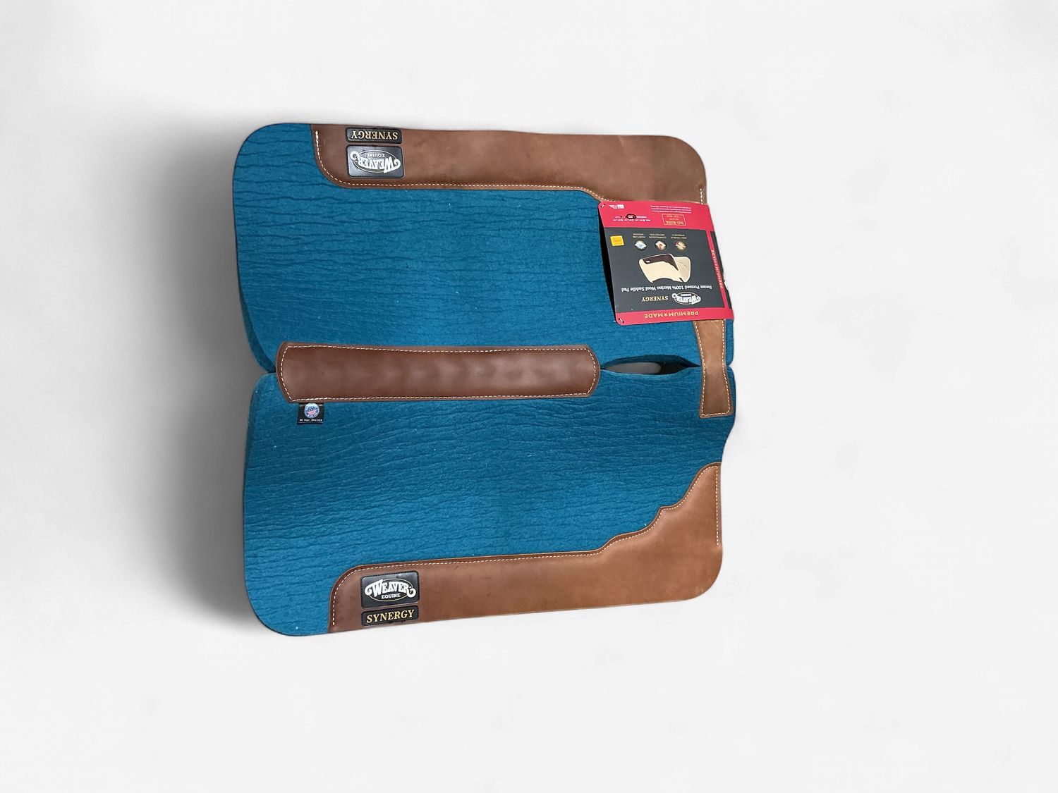 Synergy Contoured Steam Pressed 100% Merino Wool Felt Performance Saddle Pad - 31" x 32", 3/4", Turquoise