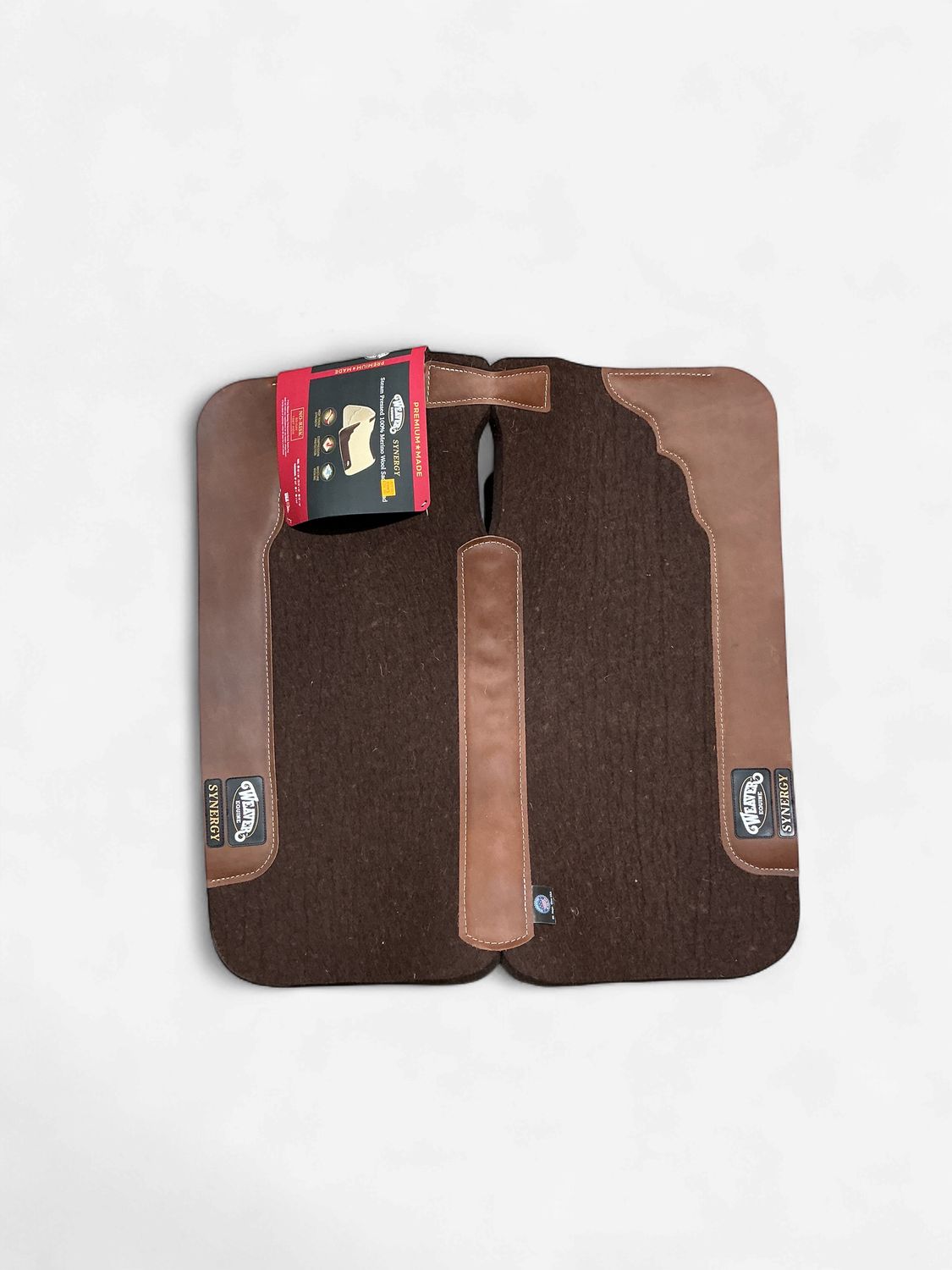 Synergy Contoured Steam Pressed 100% Merino Wool Felt Performance Saddle Pad - 31" x 32", 1", Chocolate