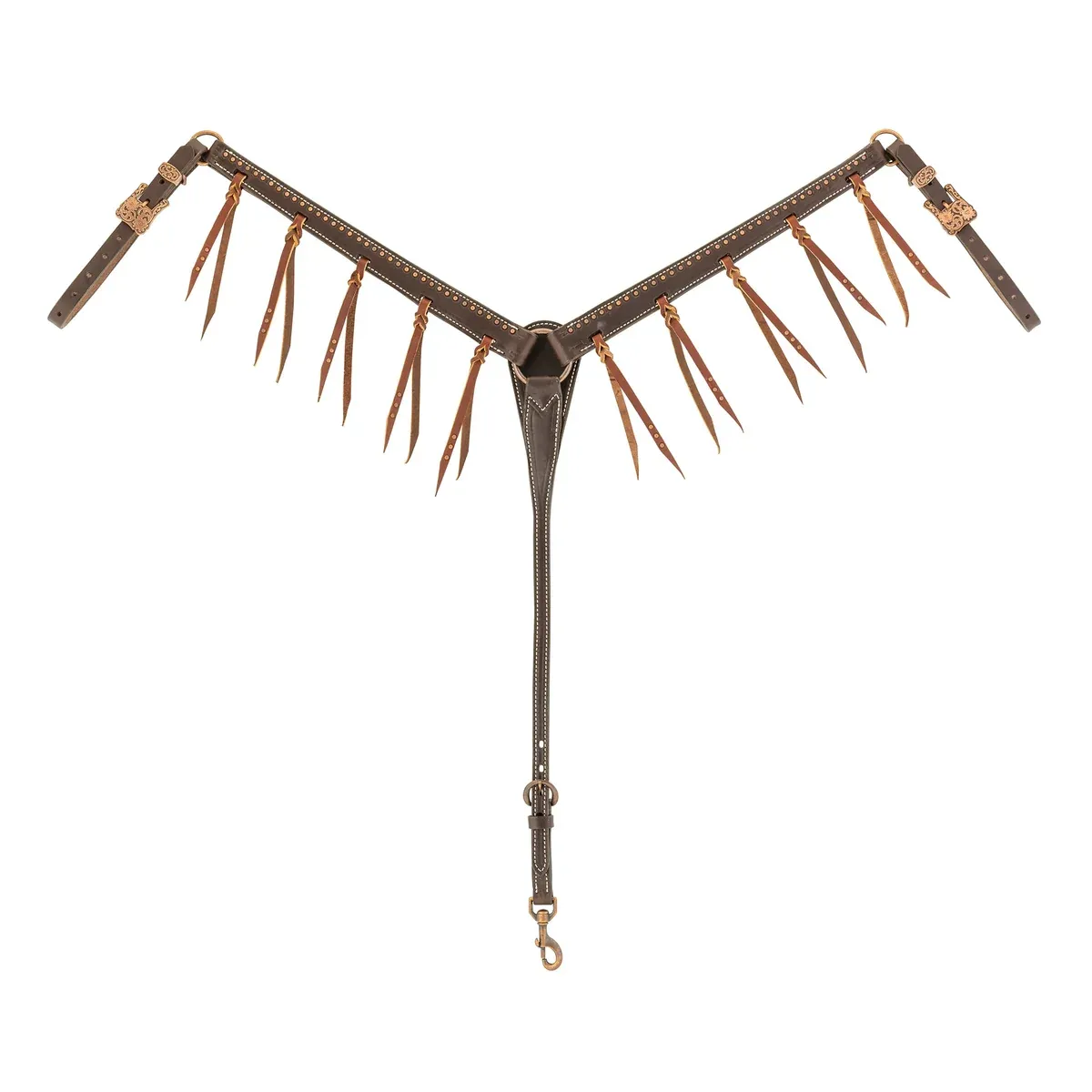 Weaver Equine Tasseled Western Leather Breast Collar, Western Outlaw