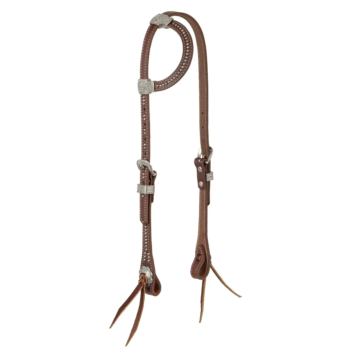Weaver Equine Western Leather Sliding Ear Headstall, Stockman