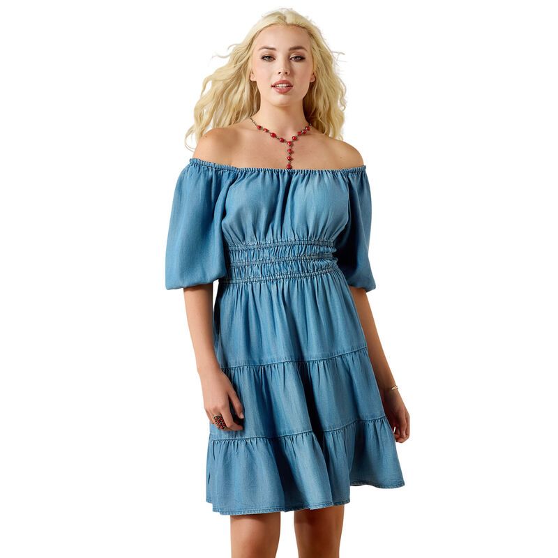 Ariat Women's Juliet Dress, Color: Light Wash Indigo, Size: XS