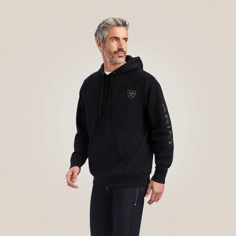 Ariat Men's Logo Hoodie, Color: Black, Size: XL