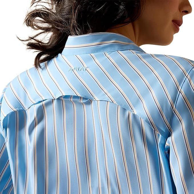 Ariat Women's VentTEK Shirt, Color: Blissful Blue/ Ratan Stripe, Size: XS