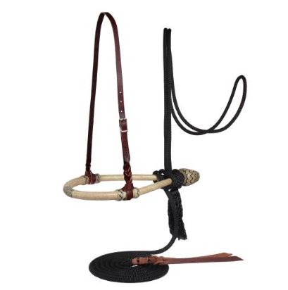 Professional’s Choice Bosal Nat Black/White Mecate, Color: Black
