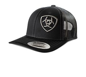 Ariat Youth Silver logo Offset Black