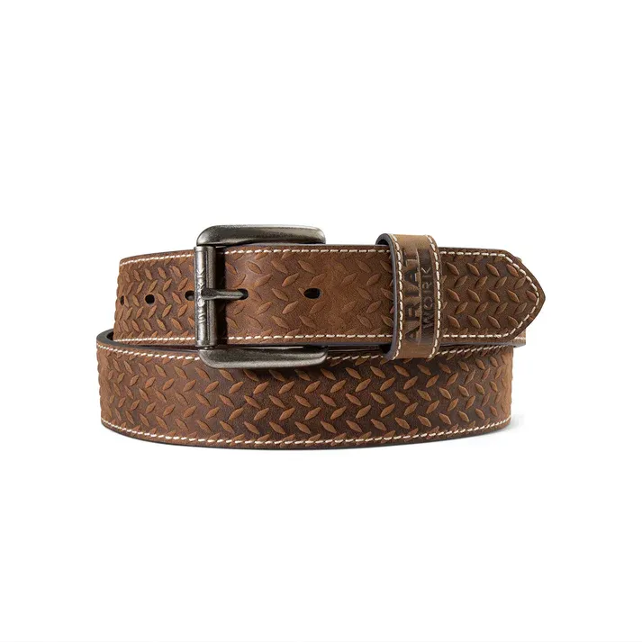 Ariat Women's 1-1/2 Diamond Plate Embossed Medium Brown
