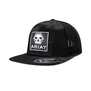 Ariat Women's Snapback Flexfit 110 Skull Bolt Dark Green