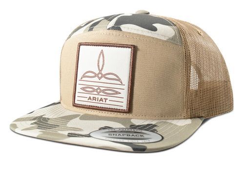 Ariat Snapback 7-Panel Camo Boot Stitch Khaki