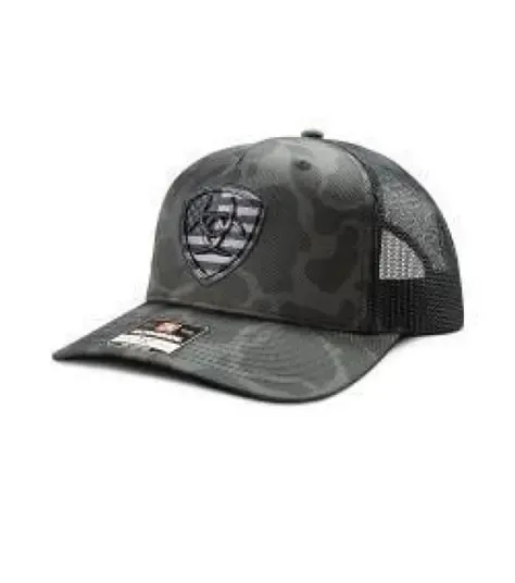 Ariat Snapback Black Camo Ariat Patch Black