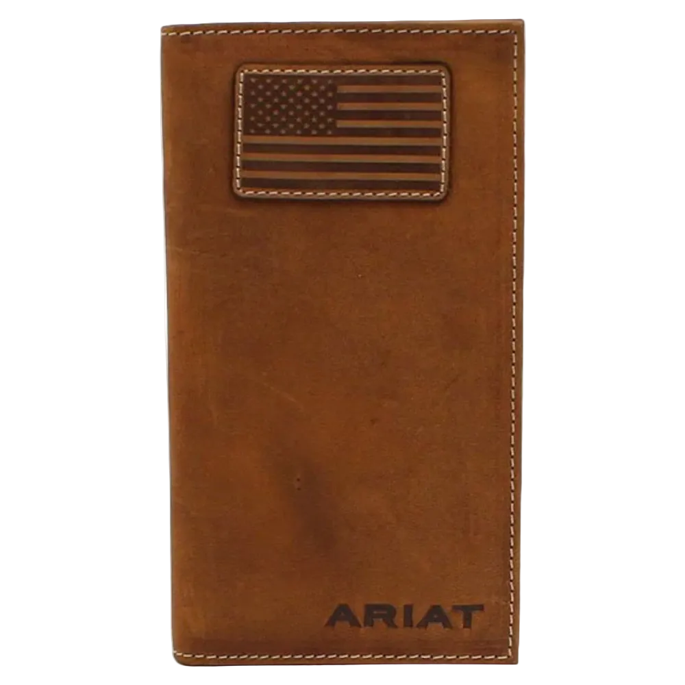 Ariat Rodeo Flag Patch Logo Medium Brown