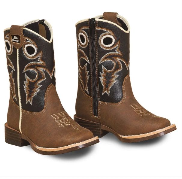 Double Barrel Trace Toddler Western Boots - Brown