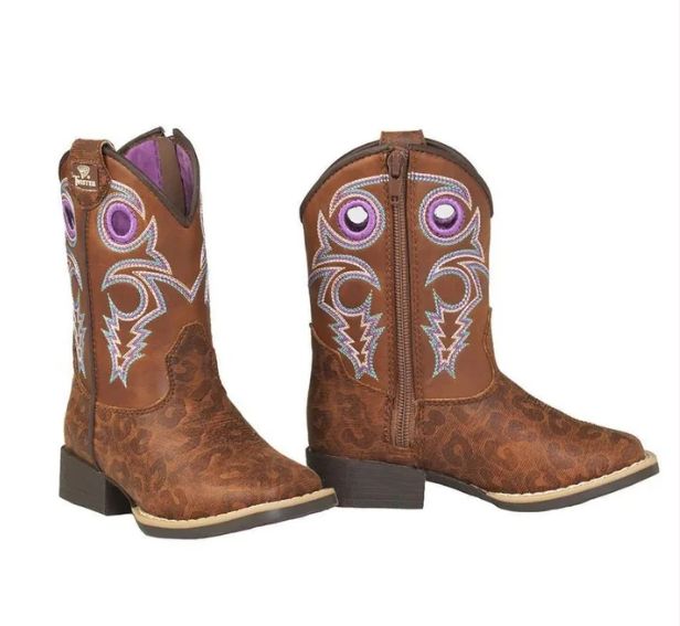 Twister Dottie Toddler Western Boots - Brown, Color: Brown, Size: 4