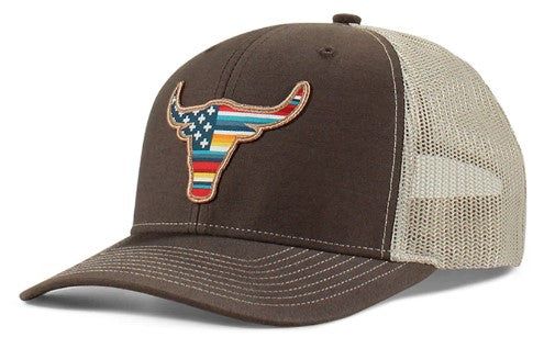 Ariat Richardson 112 Snapback USAflag Bull Brown