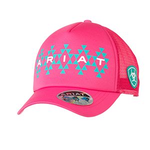 Ariat Youth Pony Flower Southwest Print Logo Hot Pink