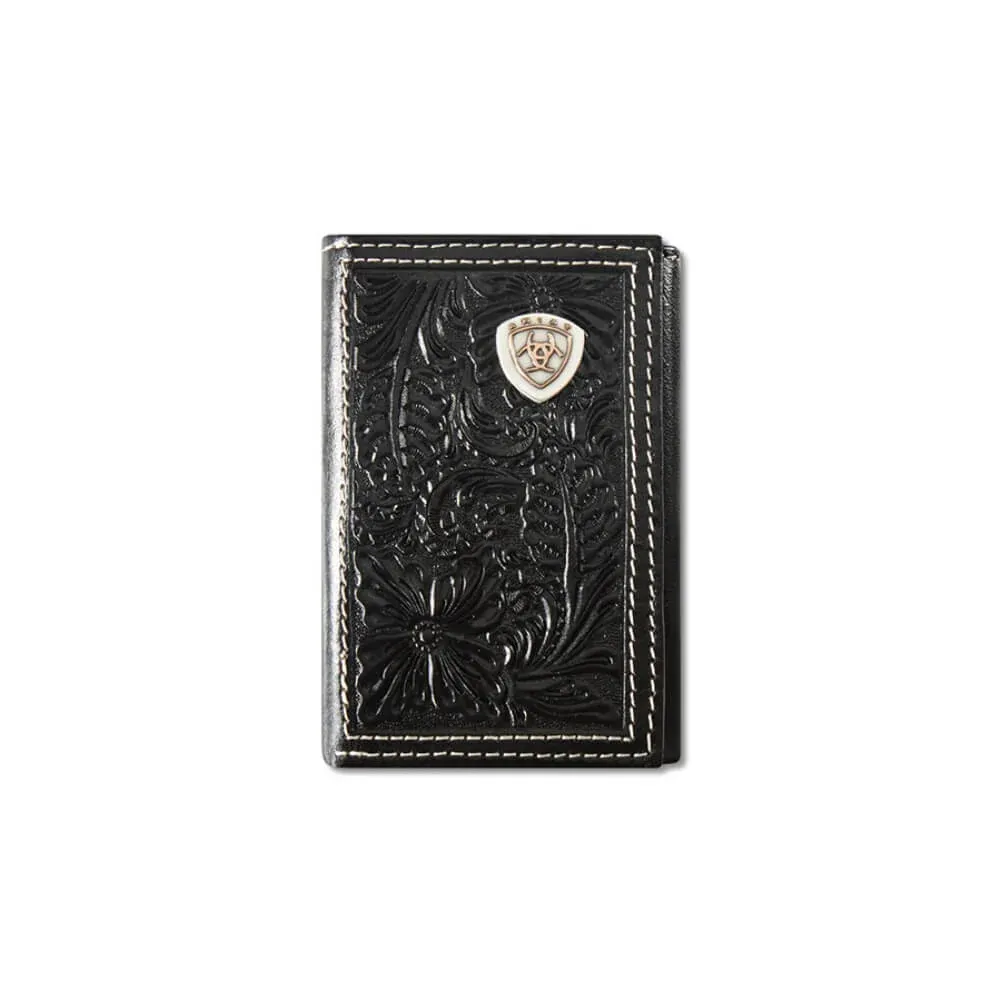 Ariat Trifold Floral Embossed Shield Black