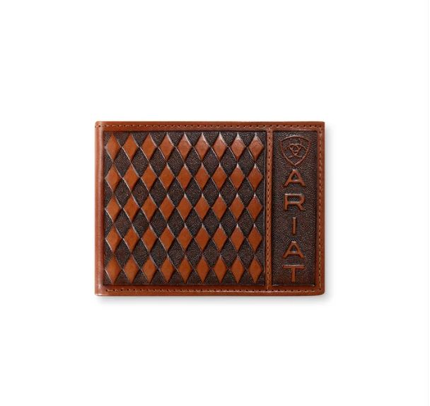 Ariat Bifold Diamond Embossed Brown, Color: Brown