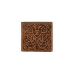 Ariat Trifold Overlay Scroll Embossed Medium Brown