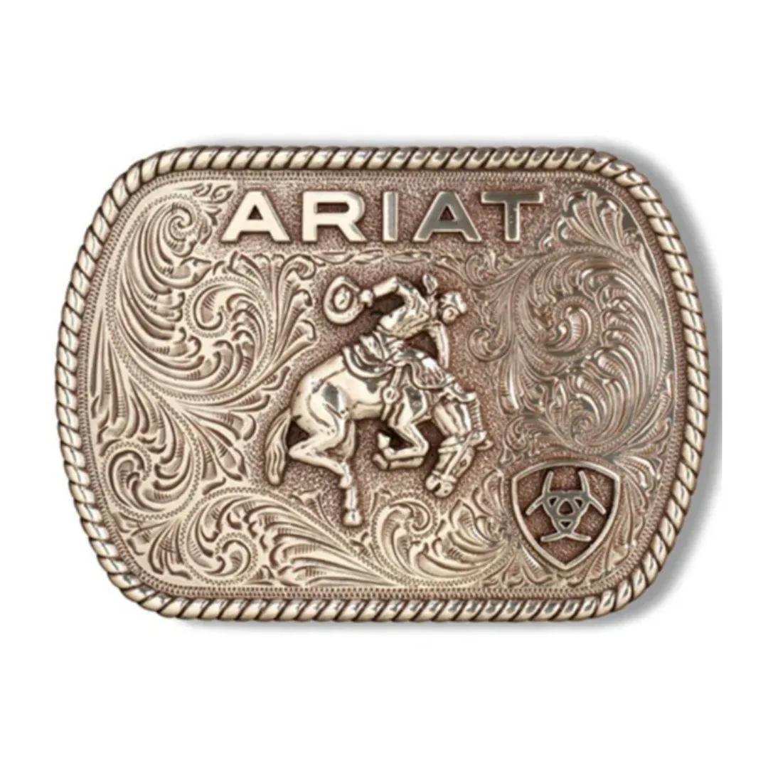 Ariat Rectangular Vintage Saddle Bronc Antique Silver