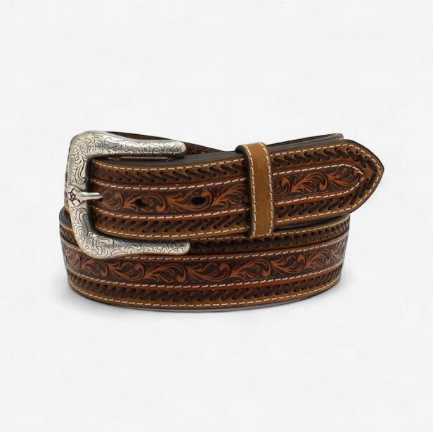 Ariat 1-1/2" Buckstitch Floral Tooled Tan