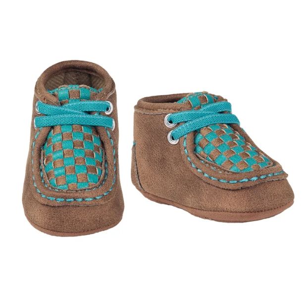 Blazin Roxx Cassidy Baby Bucker Casual Shoes - Brown / Turquoise, Color: Brown, Size: 0