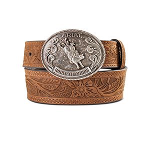Ariat YB1 1 / 2-1-1/4 Floral Embossed Medium Brown