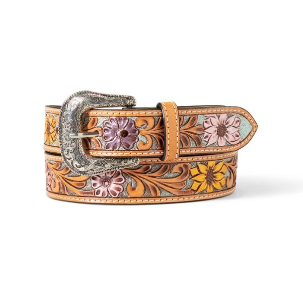 Ariat 1-1/2" Sunflower Daisy Hand-Tooled Tan