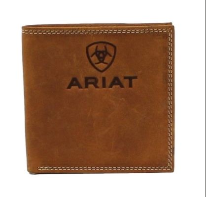 Ariat Bifold Large Embossed Logo Medium Brown