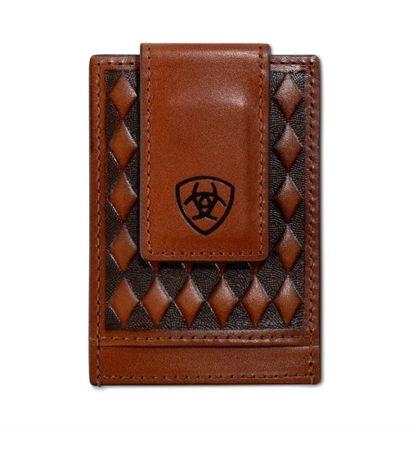 Ariat Card Case Diamond Embossed Brown
