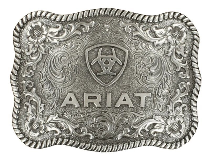 Ariat Rectangular Rope Edge Ariat Antique Silver
