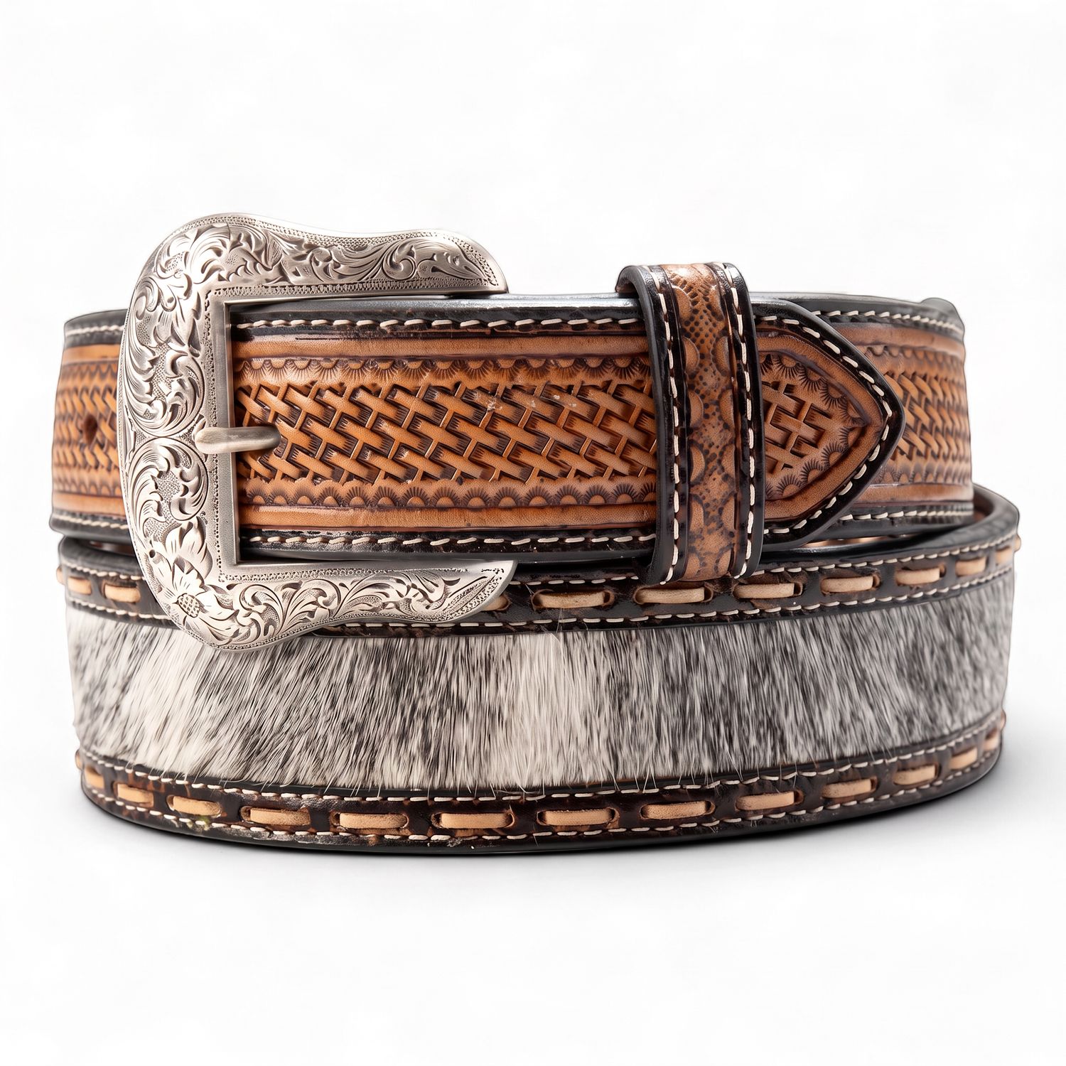 Nocona 1-7/8-1 1 / 2Basket Weave Strap Lacing Black