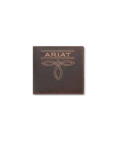 Ariat Lrg Bifold Ariat Bug Stitch Brown
