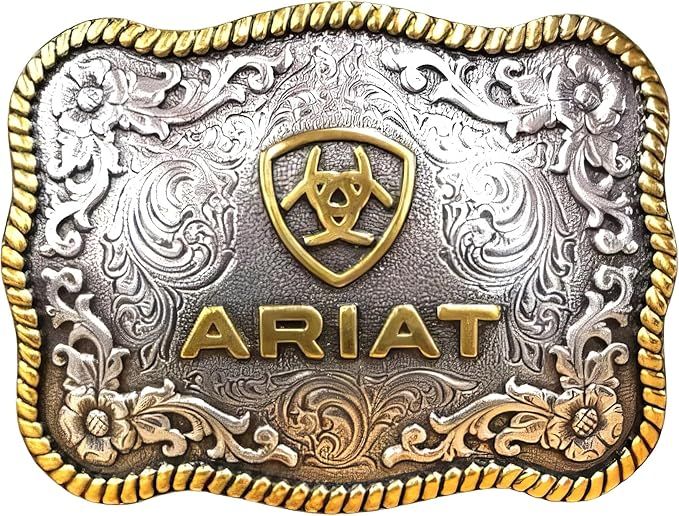 Ariat Rectangular Rope Edge Ariat Antique Silver / Antique Gold