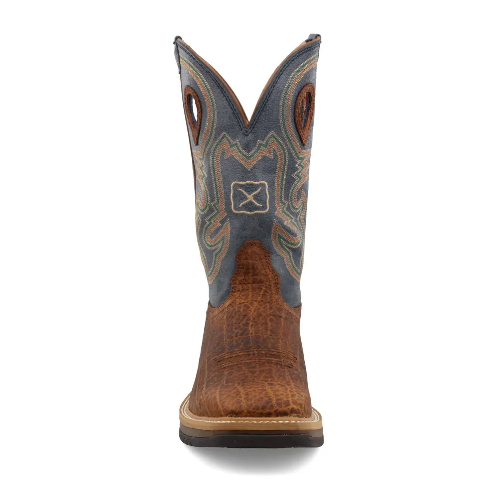 Twisted X Men's 12" Horseman - Distressed Saddle &amp; Peacock