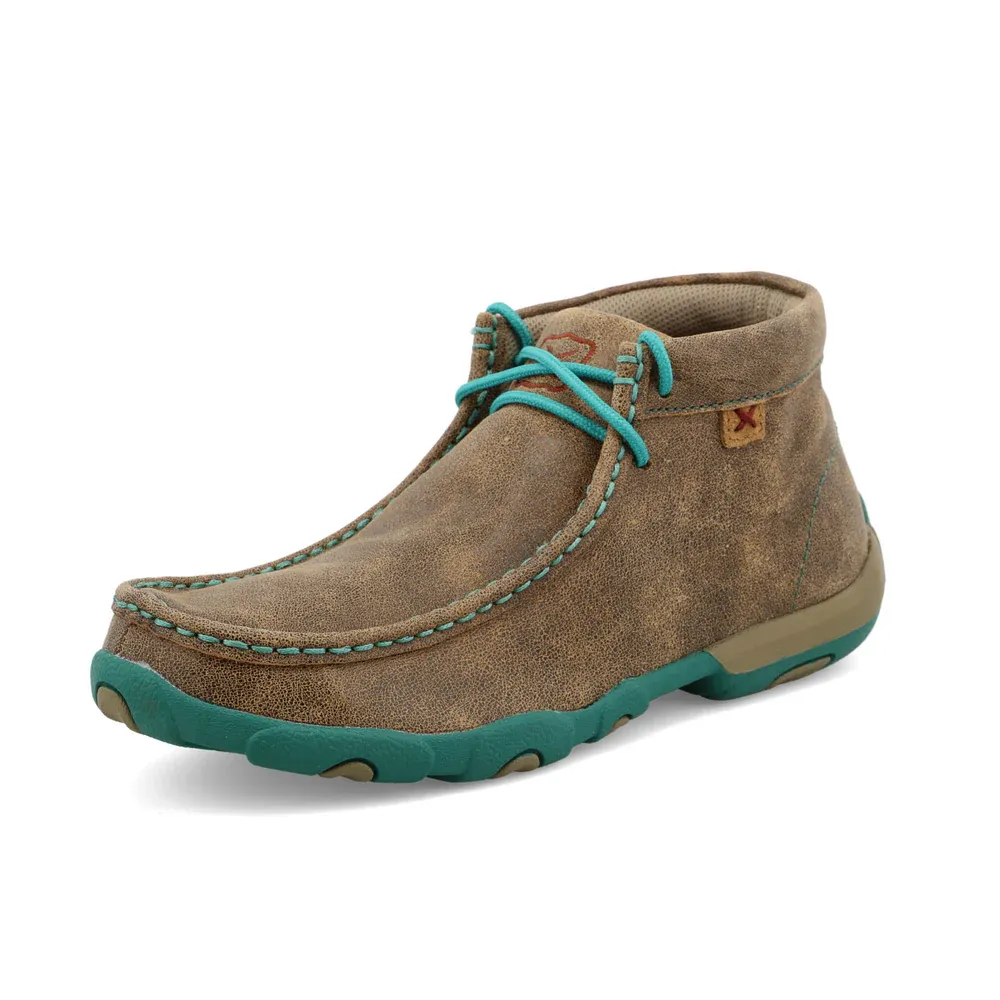 Twisted X Women's Chukka Driving Moc - Bomber &amp; Turquoise (WDM0020)