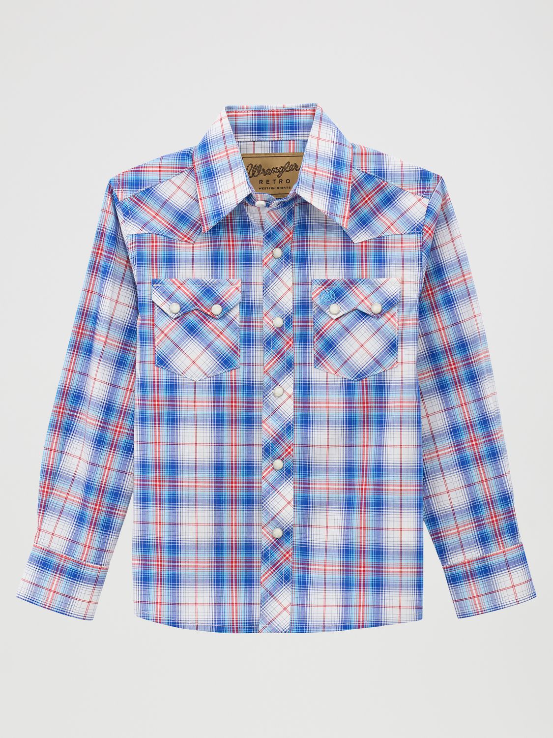 Wrangler Boys' Retro® Long Sleeve Shirts - Blue/Red