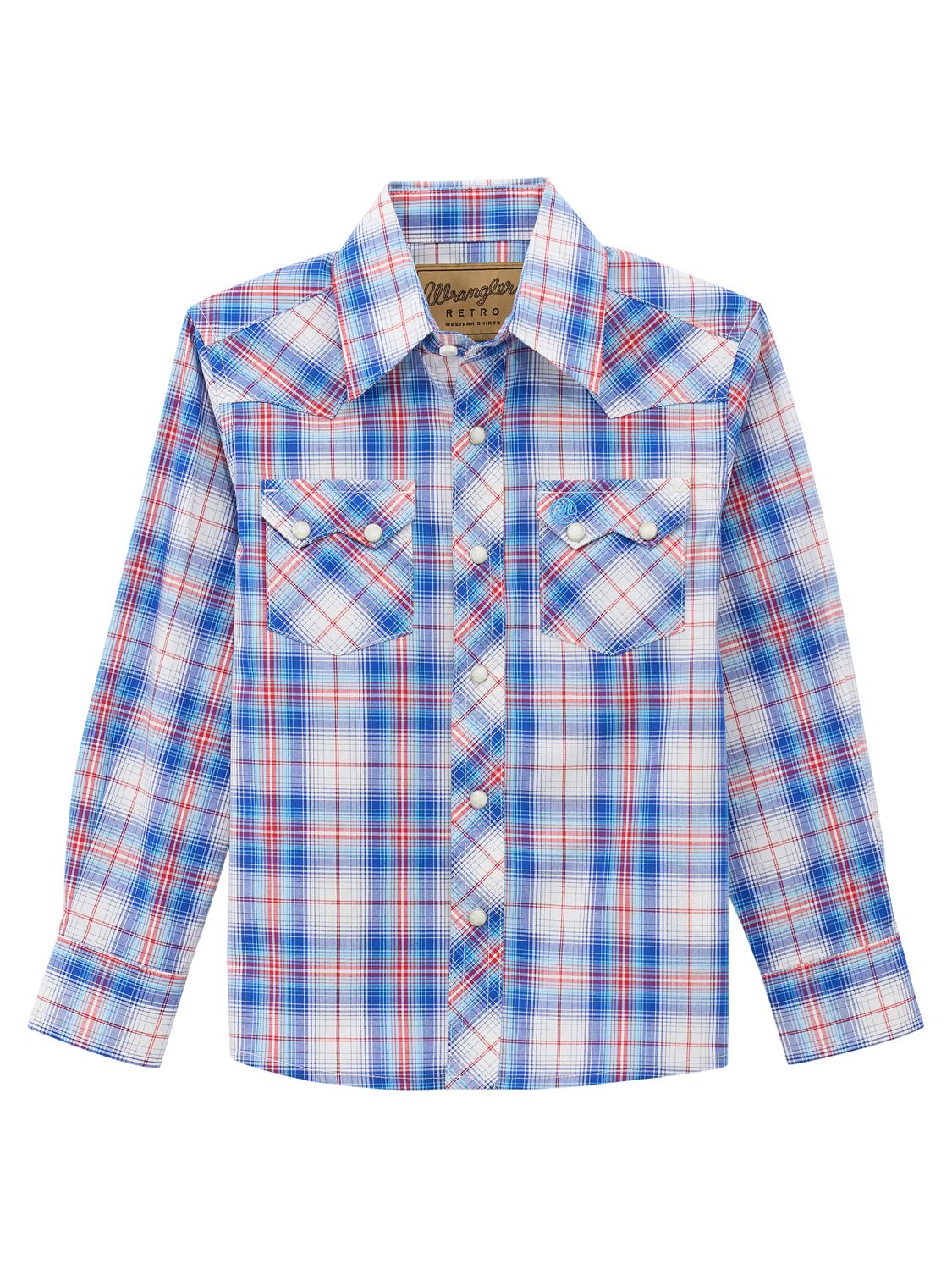 Wrangler Boys' Retro® Long Sleeve Shirts - Blue/Red