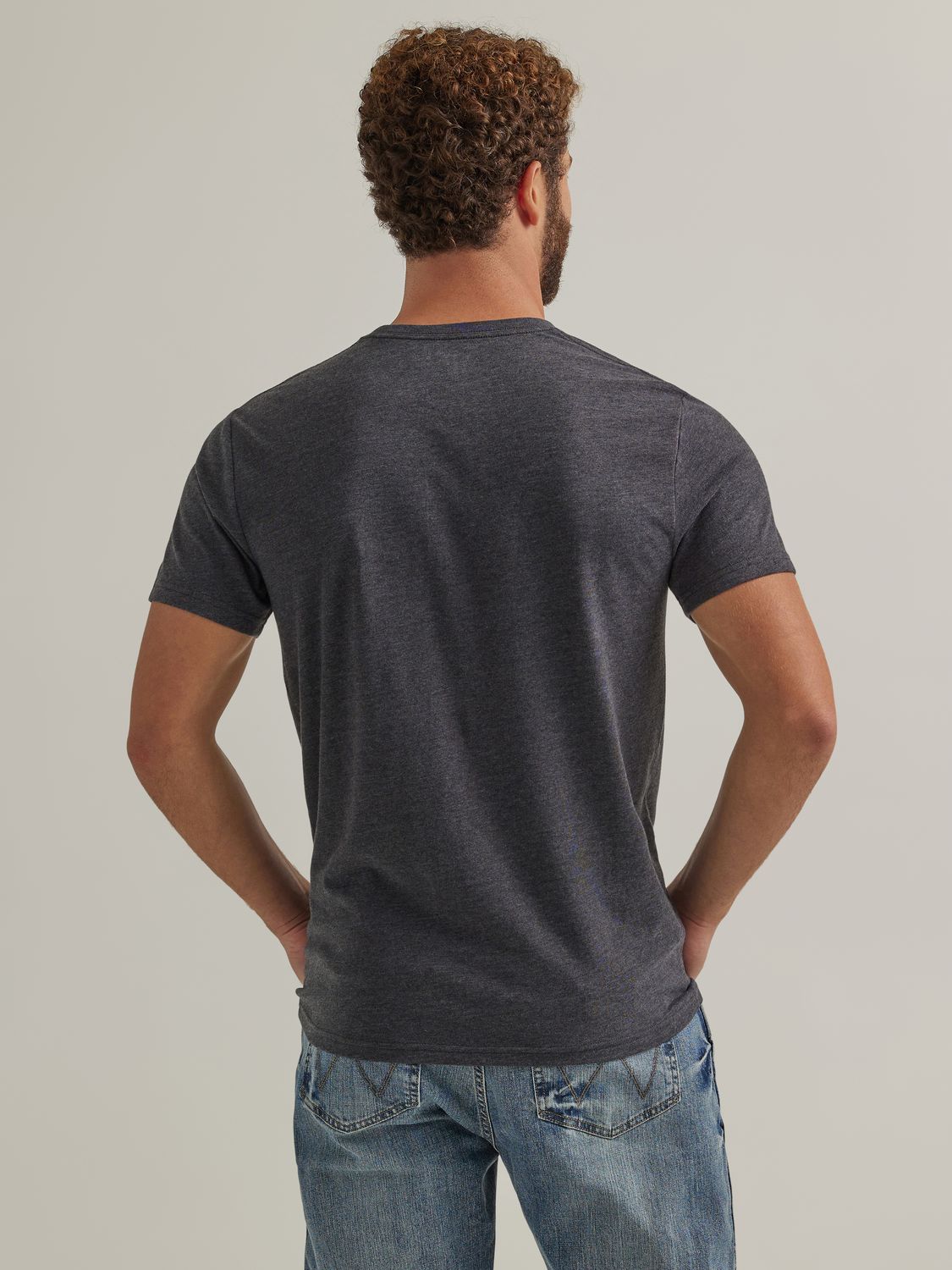 Wrangler® Year-Round Short Sleeve T-Shirt - Regular Fit - Caviar Heather