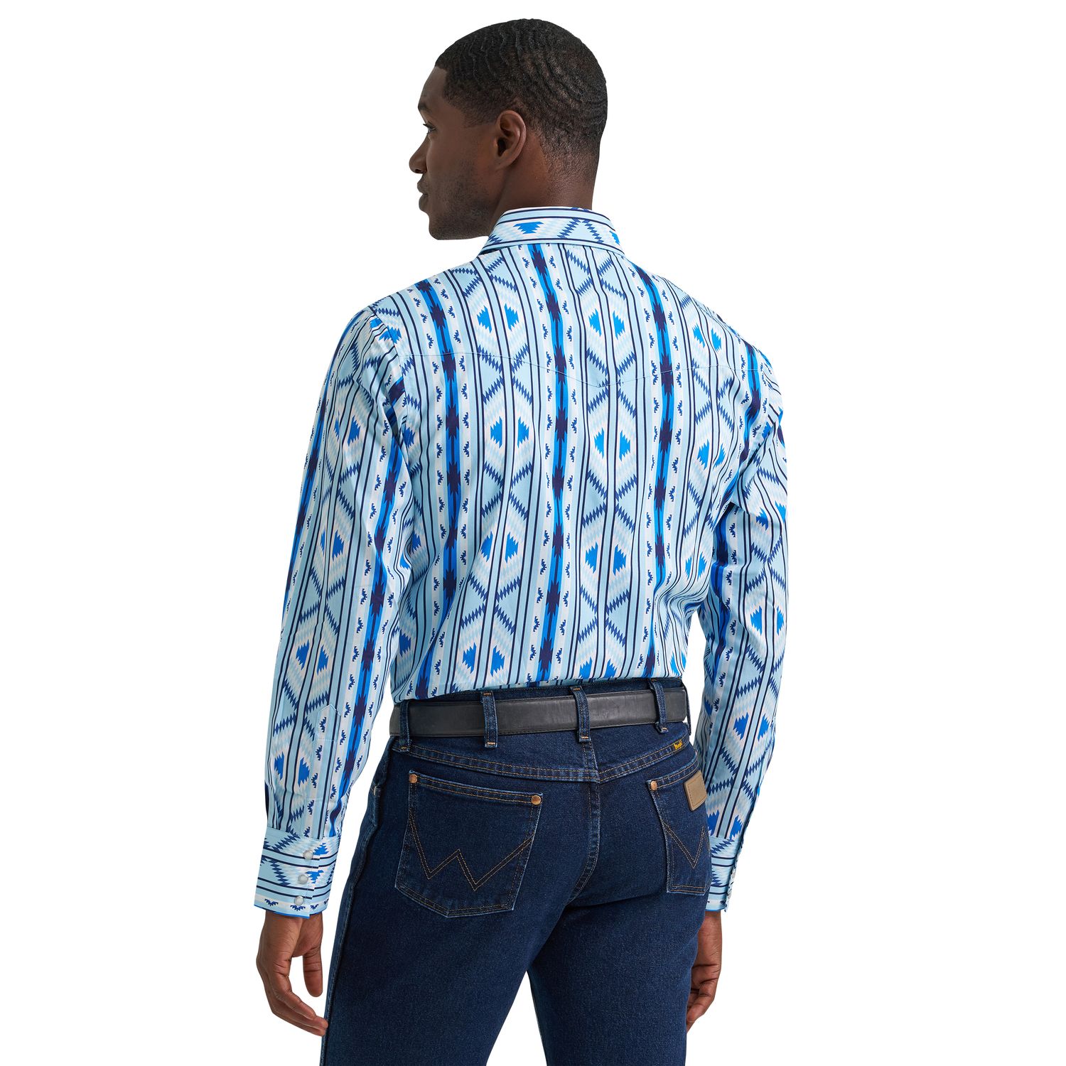 Wrangler Checotah® Dress Western Long Sleeve Shirt - Classic Fit - Blue