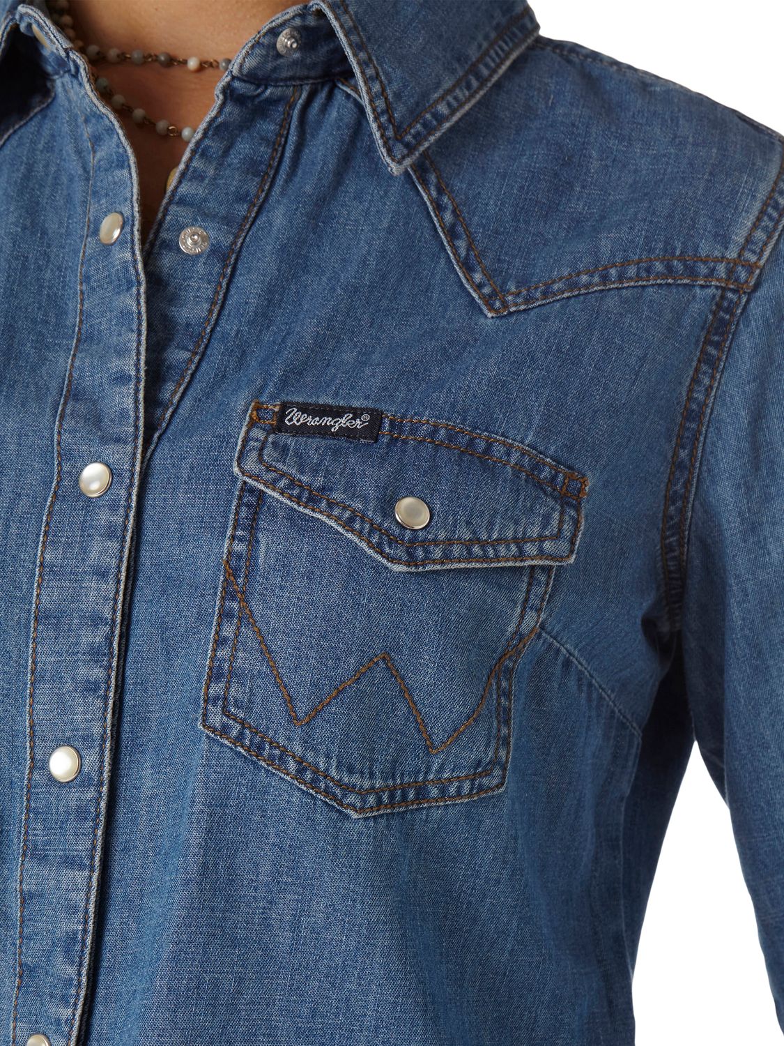 Wrangler® Western Fashion Top - Mid Denim