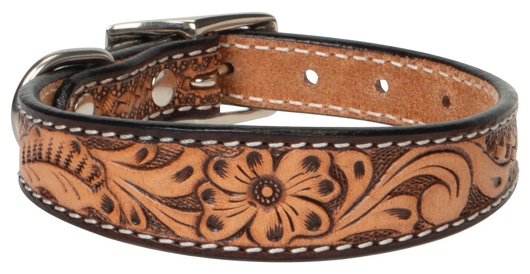 Weaver Pet Floral Tooled Leather Collar