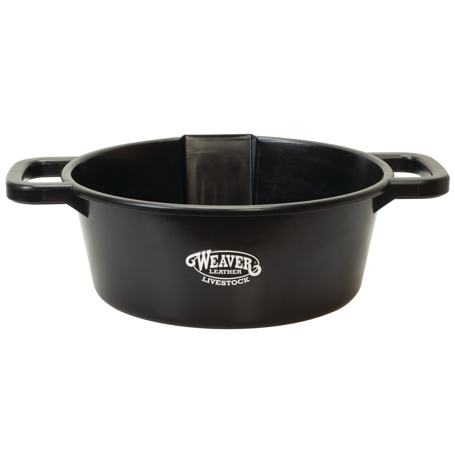 Weaver Livestock Large Round Feed Pan, Color: Black