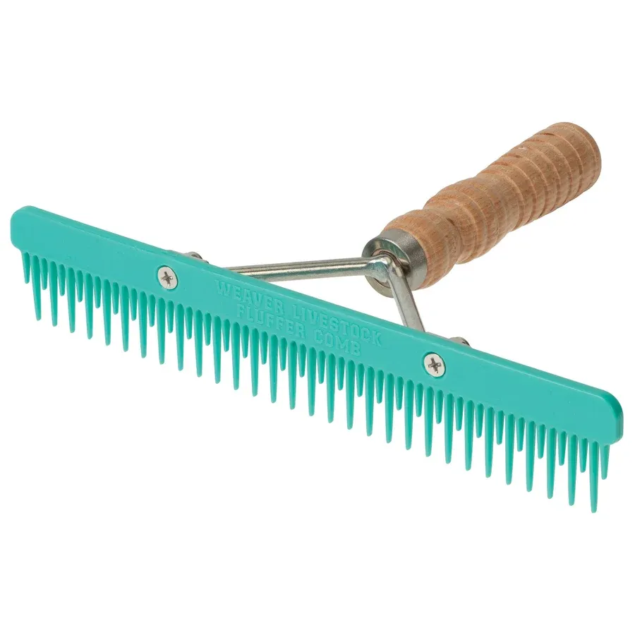 Weaver Livestock Fluffer Comb with Replaceable Plastic Blade, Color: Aqua