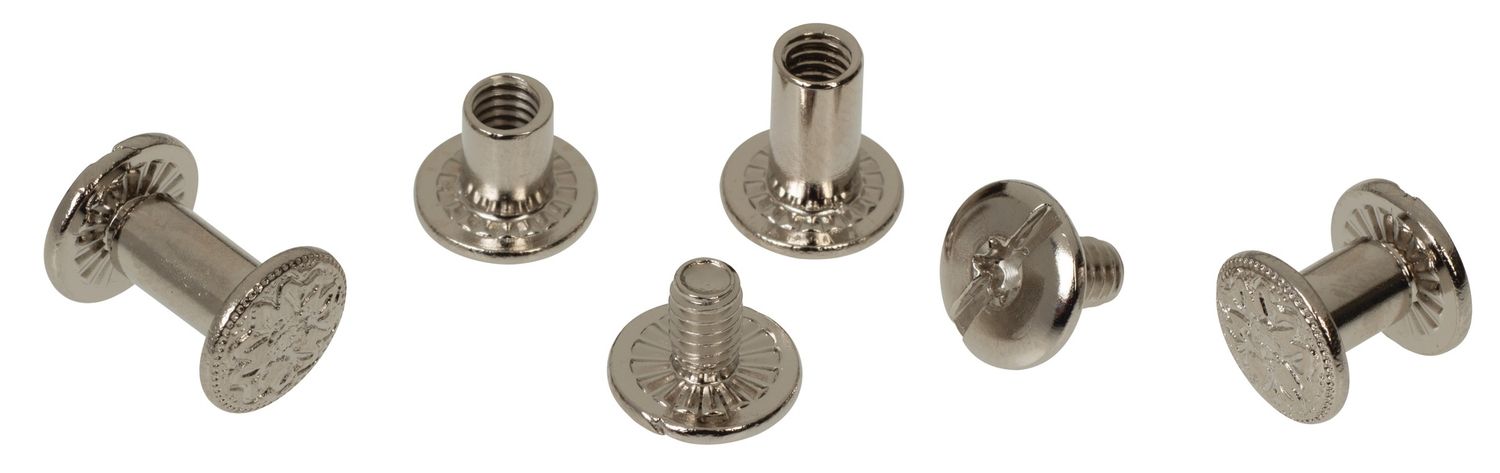Weaver Equine Chicago Screw Handy Pack, Floral Nickel Brass