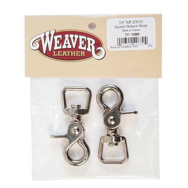 Weaver Equine Nickel-Plated Square Scissor Snaps, 5/8"