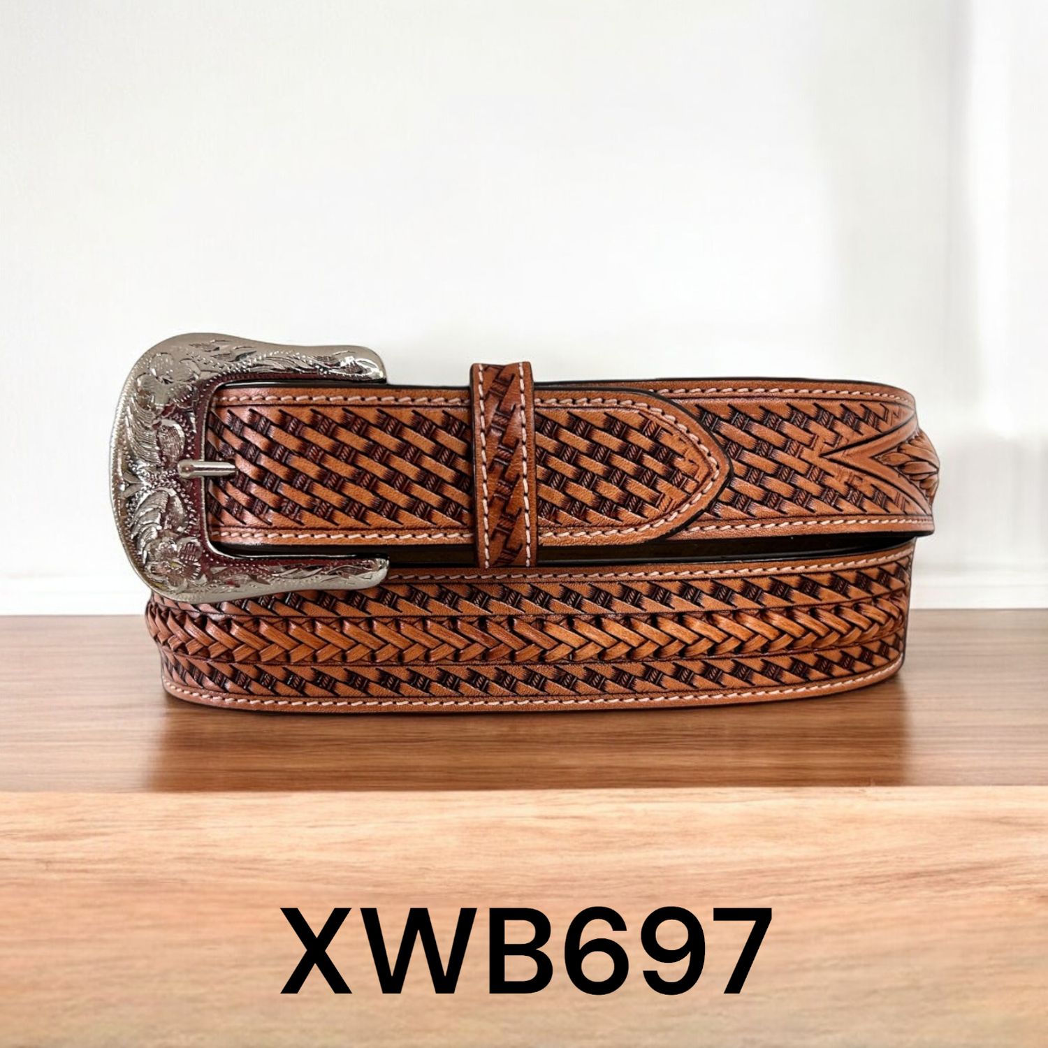 Twisted X Belt, natural, Basket Weave and braid and Two Diamond Braids