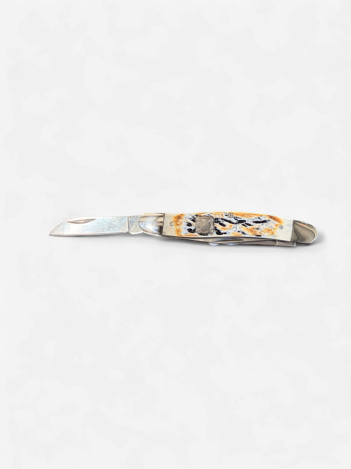 Twisted X Knife, 3 1/2-Inch Closed, Natural Aged Bone