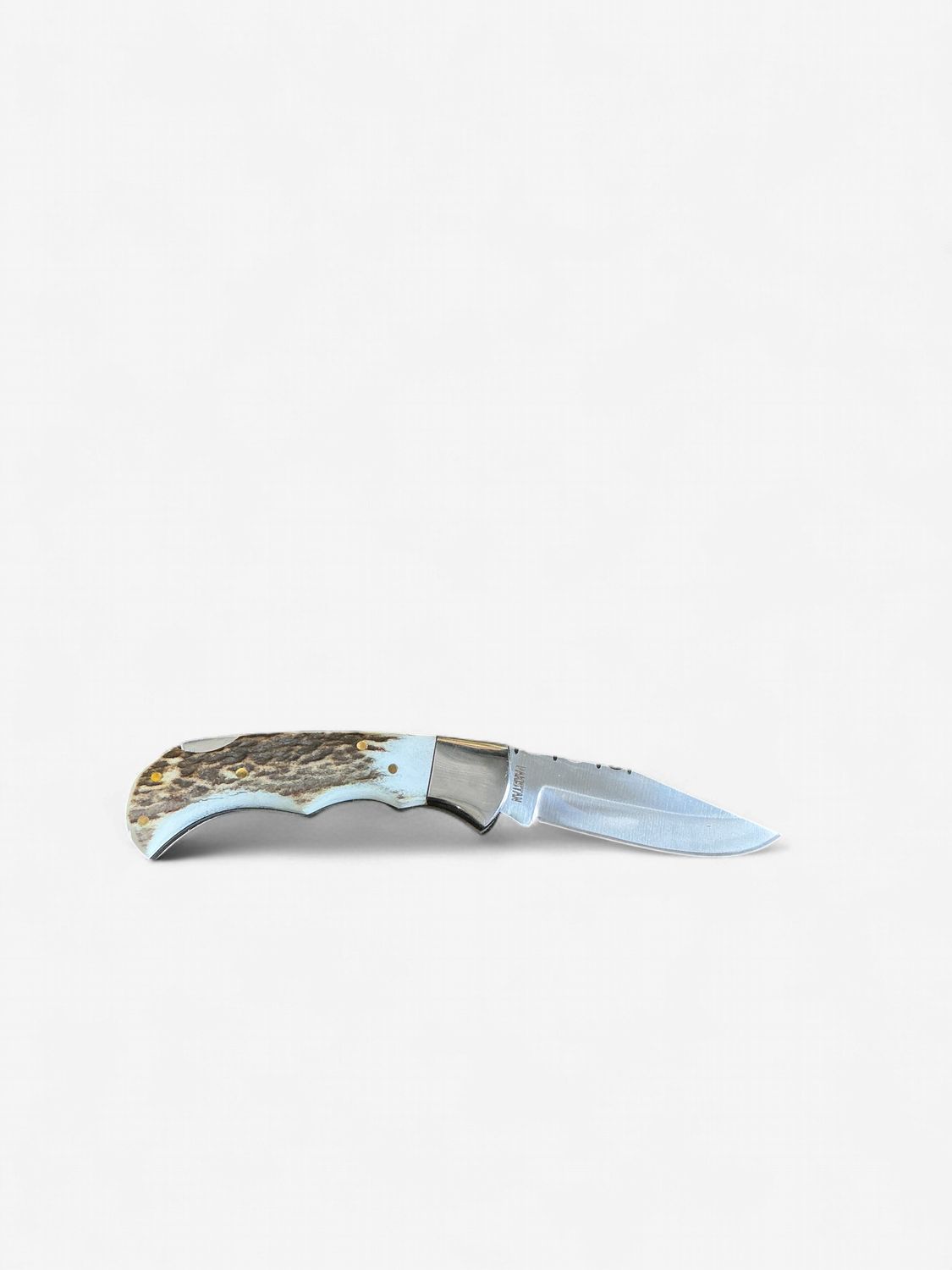 Circle SH Knife, 4-Inch Closed Stag Horn handle Stainless Steel blade